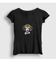 Presmono Kadın Beyaz Poodle Dog Köpek T-Shirt 409863tt (Siyah)