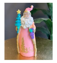 FENERLİ ÇAM AĞAÇLI NOEL BABA DEKOR HS691 (Pembe)