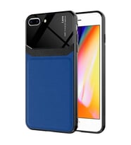 Apple iPhone 7 Plus Kılıf ?Zore Emiks Deri Görünümlü Kılıf (Mavi)
