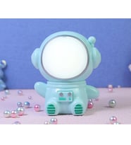 Karikatür Spaceman Gece Işıkları Usb  Şarj Edilebilir Lambalar Çocuklar İçin Bebek Masa Lambası (Yeşil)