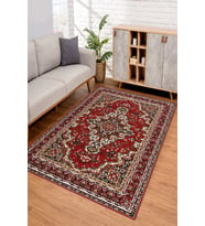 Dijital Kaymaz Taban Yıkanabilir Renkli Salon Halısı Mutfak Halısı Yolluk ND-SD-523 (Bordo)