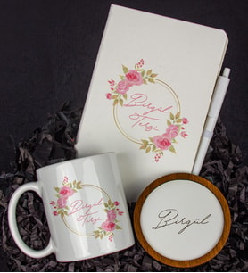 Kişiye Özel Defter Kalem Kupa Ve Bardak Altlığı Hediye Seti 103822 (Model 2)