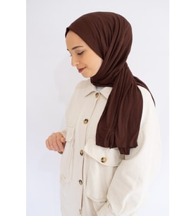 Fin Scarf Penye Şal 60 x 190 Cm (Kahverengi)