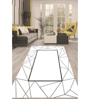 Dijital Kaymaz Taban Yıkanabilir Modern Renkli Salon Halısı Mutfak Halısı Yolluk ND-HT-425 (Siyah)