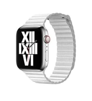 Apple Watch 7/8/9 41mm Kordon Deri Loop Kordon (Beyaz)