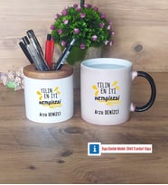 En İyi Hemşire Kalemlik, Kupa Bardak T Kişiye Özel Hediye (Model 3)