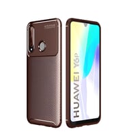 Huawei Y6P Kılıf Negro Karbon Tasarım Silikon Kılıf (Kahverengi)