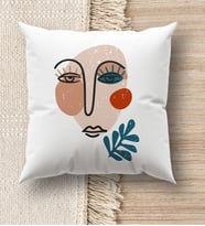 BK Gift Modern Art Tasarımlı Beyaz Kırlent Yastık, Ev Hediyesi, Ev Dekorasyonu, Dekoratif Hediye (Model 6)
