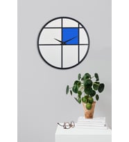 Dekoratif Ahşap Duvar Saati 50 cm - Lenora (Mavi)