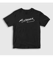 Presmono Unisex Çocuk Beyaz Kemal Atatürk İmzalı T-Shirt 421523tt (Siyah)