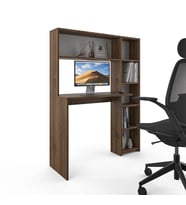 Anzera - Berlin Ofis Masası - Raflı Çalışma Masası (Ceviz)