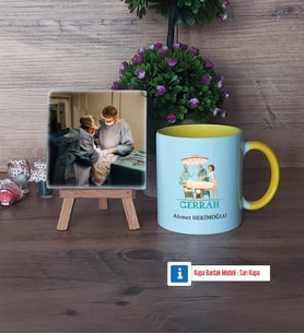 Cerraha Hediye Fotoğraflı Dekoratif Taş, Kupa Bardak Beyaz Hediye (Model 7)