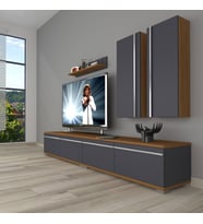 Decoraktiv Eko 5200T Mdf Tv Ünitesi Tv Sehpası (Antrasit - Ceviz)
