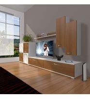 Decoraktiv Eko 6 Slm Std Tv Ünitesi Tv Sehpası (Beyaz - Ceviz)