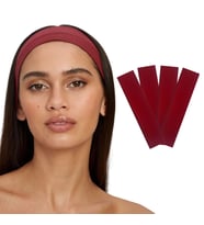 4'lü Spor Kadın Erkek Saç Bantları, Elastik Kaymaz İnce Ter Emici Esnek Genç Saç Bandı Bandana, Kadın Makyaj Yüz Yıkama Koşu Dans Fitness Yoga Pilates Bisiklet İçin Saç Bandı Taç, Kadın & Erkek Pamuk Atletik Egzersiz Ter Bandı Düz Renk Kafa Bandı (Bordo)