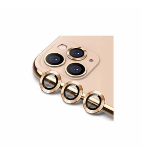Logis Apple İphone 12 Pro Max Renkli Kamera Lens Koruma Camı 3'lü (Gold)
