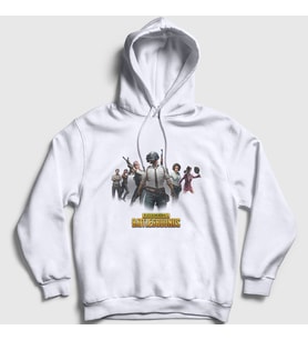 Presmono Unisex Gri Team Pubg Kapüşonlu Sweatshirt 30839tt (Beyaz)