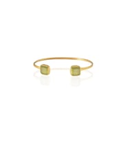 Kadir Jewellery 22 Ayar Altın Kaplama El İşçiliği Zirkon Taşlı Kadın Charm Bileklik (Zeytin Yeşili)