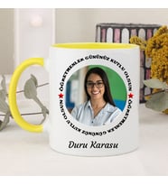 Öğretmenler Gününe Özel Fotoğraflı Kupa Bardak (Sarı)