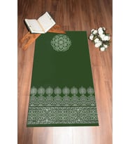 EVDEYA Dijital Baskılı Yıkanabilir Motifli Hediyelik Namaz Halısı Seccade 70x130, SECCADE-44-KAHVERENGİ, (Yeşil)