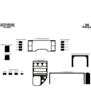Meriç® Mitsubishi Fuso Center Ön Torpido Kaplama Maun 36 Parça 2005-› (Piano Black)