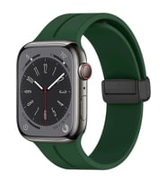 Microsonic Apple Watch SE 2022 44mm Kordon Ribbon Line Turuncu Siyah (Koyu Yeşil)