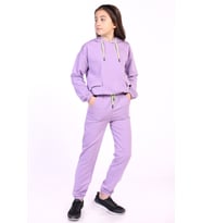 Toontoy Kız Çocuk Cepli Armalı Eşofman Takım (Lila)