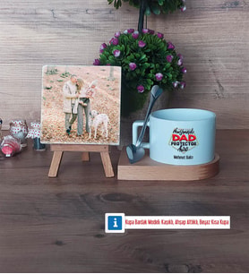 Babaya Hediye Fotoğraflı Dekoratif Taş, Kupa Bardak Beyaz Hediye Babaya Doğum Günü Hediyesi (Model 8)