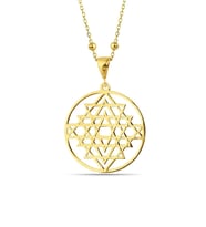 SRİ YANTRA 925 AYAR GÜMÜŞ KADIN KOLYE (Gold)