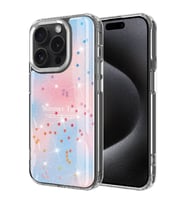 Vendas iPhone 15 Pro Max Kılıf Simli Desenli Parlak Zore Task Kapak (Mavi)