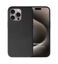 Microsonic Apple iPhone 15 Pro Max Kılıf Metalist Leather Turuncu (Siyah)