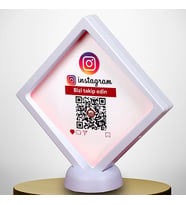 İNSTANGRAM TAKİPÇİ VE BEĞENİ STANDI MASA ÜSTÜ KIRMIZI &  BEYAZ ÇERÇEVE SEÇENEĞİ (Beyaz)
