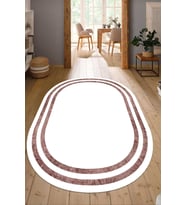 Dijital Baskılı Kaymaz Taban Yıkanabilir Oval Salon Halısı Mutfak Halısı Yolluk NDO-SD-299 (Çok Renkli)