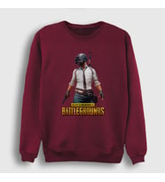Presmono Unisex Beyaz Cover Pubg Sweatshirt 30315tt (Bordo)