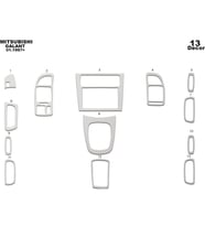 Meriç® Mitsubishi Galant Ön Torpido Kaplama Maun 13 Parça 1998-2002 (Alüminyum)