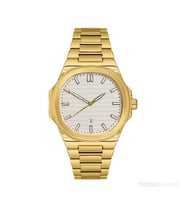 Markasepeti Patek Model Geometrik Tasarım Lüks Kol Saati (Altın-Beyaz)