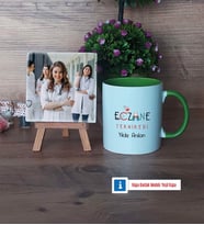 Eczane Teknikeri Fotoğraflı Dekoratif Taş, Kupa Bardak Beyaz Hediye (Model 14)