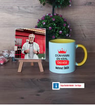 Dedeye Hediye Fotoğraflı Dekoratif Taş, Kupa Bardak Beyaz HediyeDedeye Babalar Günü Hediyesi (Model 7)