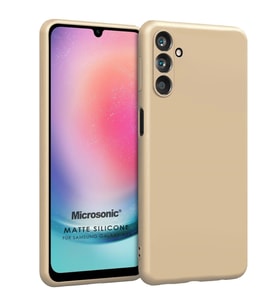 Microsonic Matte Silicone Samsung Galaxy A24 Kılıf Siyah (Gold)