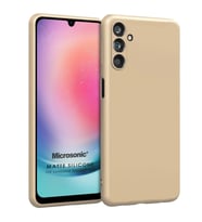 Microsonic Matte Silicone Samsung Galaxy A24 Kılıf Siyah (Gold)