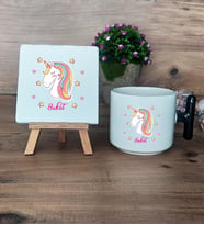 Unicorn Hediye Seti Kupa Bardak T Kulplu ve Dekoratif Taş Kadın Arkadaşa Doğum Günü Hediyesi (Model 6)