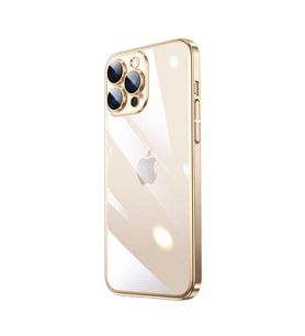 Uyumlu Model Apple iPhone 13 Pro Max Kılıf Kamera Koruma Hoparlör Filitreli Rixos Kapak (Gold)