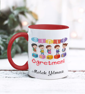 Sınıf Öğretmeni Tasarımlı Kişiye Özel Kupa Bardak (Kırmızı)
