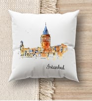 BK Gift İstanbul Tasarımlı Beyaz Kırlent Yastık, Ev Hediyesi, Ev Dekorasyonu, Dekoratif Hediye (Model 4)