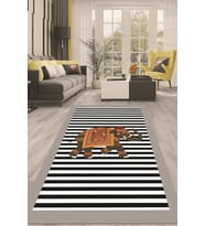 Dijital Kaymaz Taban Yıkanabilir Modern Renkli Salon Halısı Mutfak Halısı Yolluk ND-HT-606 (Gri)