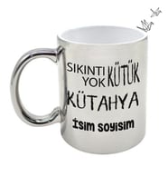 Kütahya Temalı Kişiye Özel İsim ve/veya Fotoğraflı Kupa Bardak No:X025-043 (Gümüş)