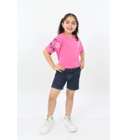 Toontoy Kız Çocuk Street Baskılı Tişört (Fuşya)