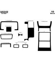 Meriç® Chrysler Wrangler Ön Torpido Kaplama Maun 10 Parça 1996-2004 (Piano Black)