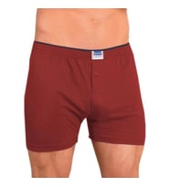 2 Adet Berrak 1099 Düğmeli Erkek Boxer %100 Pamuk Penye Boxer  (Bordo)