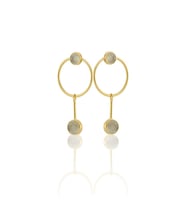 Kadir Jewellery 22 Ayar Altına Kaplama Kadın Sallantılı Küpe -El İşçiliği Ve Hipoalerjenik Küpe (Beyaz)